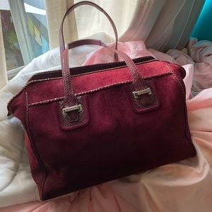 Burgundy Coach suede bag